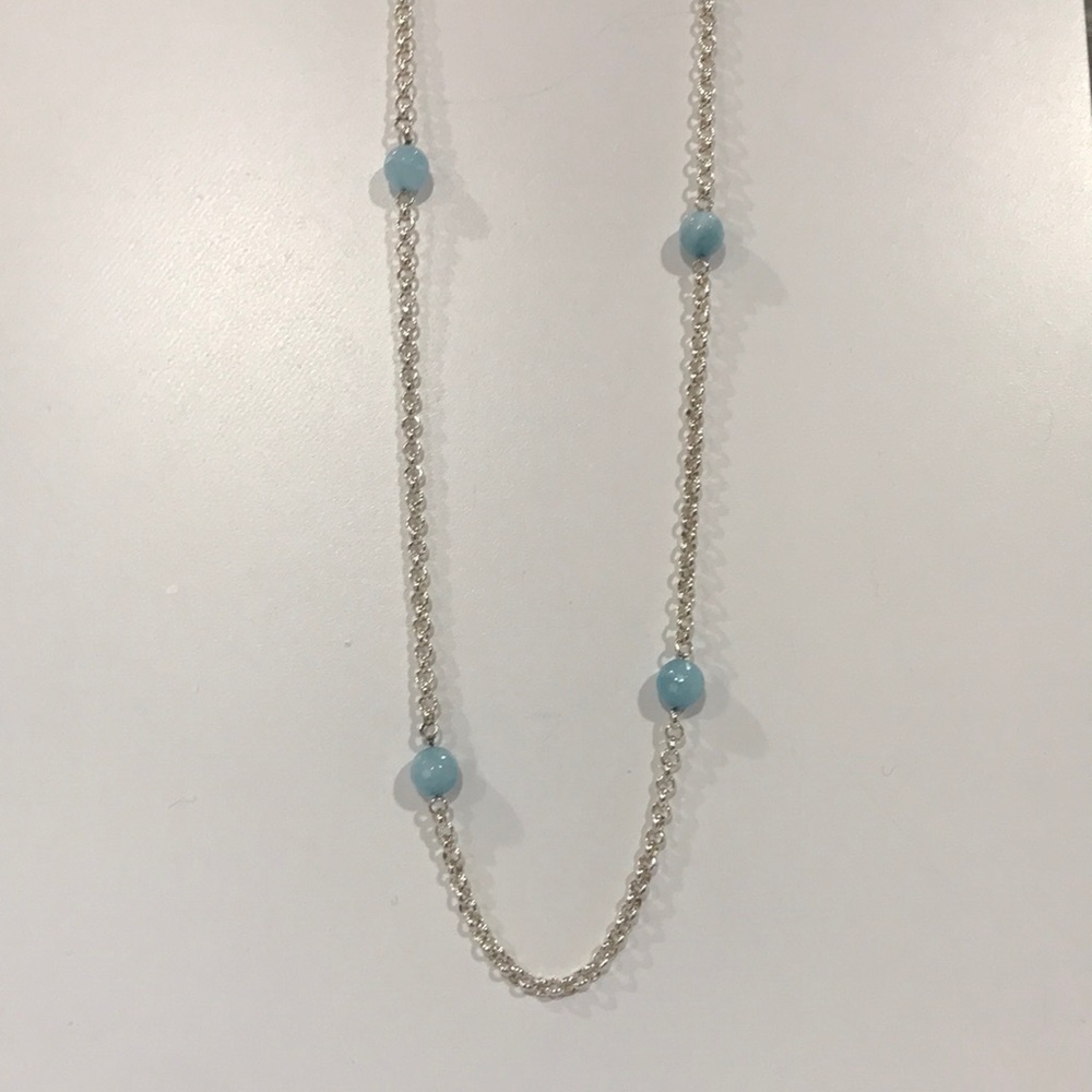 38 inch station sterling silver necklace - Picture 2 of 2
